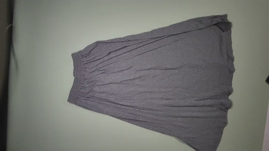 [683]MM  French Effortless Style Gray Asymmetrical V-Neck T-Shirt Dress Set for Spring 2025 Two-Piece Set