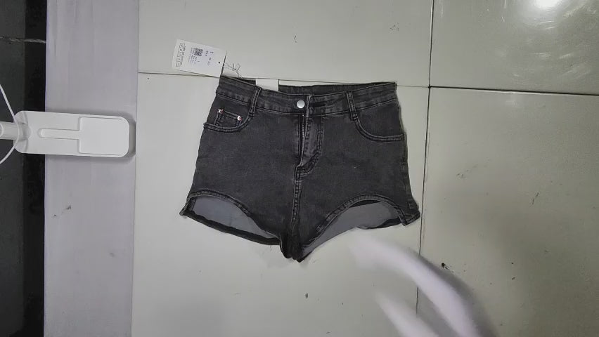[196]MS 145 Short Girls' Denim Mini Shorts with Designer Look, Height-Enhancing, Hot Pants, Edgy Style, High-Waisted Bodycon, Tight, XS, Summer