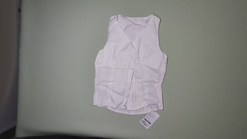 [189]MM  French White Lace Trim Sleeveless Vest for Women Summer Slimming Sexy Style V-Neck Short-Length Top