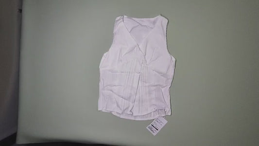 [189]MM  French White Lace Trim Sleeveless Vest for Women Summer Slimming Sexy Style V-Neck Short-Length Top