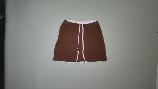 [845]MM  Women's Spring and Autumn High-Waisted A-Line Short Skirt, Sporty Style, Body-Hugging, Pair with Hoodie, Tennis Skirt, Maillard Brown