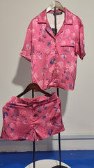 [498]G  ¡¾Promotional Price¡¿Pear-shaped Body Outfit Trendy Stylish Chanel-style Rosy Red Office Top and Shorts Two-piece Set for Women's Summer