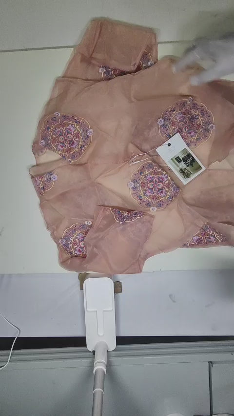 [178]GM    [Luxury Counter 600+] Radiant Lotus Pink! Lightweight Sheer Organza Baoxiang Flower Long-Sleeve Cardigan with Sun Protection