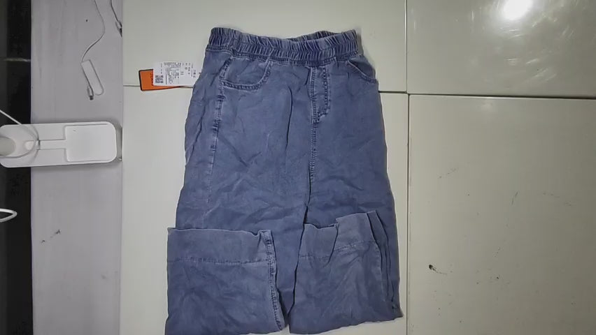 [437]GM  Women's Summer Lightweight Plus Size High Waist Slimming Tencel Ankle Length Straight Leg Jeans