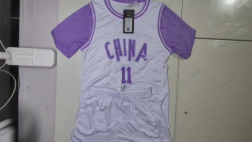 [199]MS Short-sleeve Basketball Uniform Set for Girls Custom Green Jersey Student Team Uniform Women's Sports Uniform Training Jersey for Women