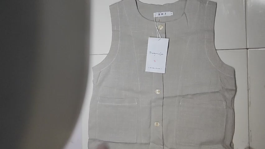 [285]MS Elegant Linen Vest for Women, 2024 Summer Lightweight Casual Vest, Sleeveless Sweater Vest