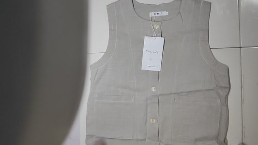 [285]MS Elegant Linen Vest for Women, 2024 Summer Lightweight Casual Vest, Sleeveless Sweater Vest