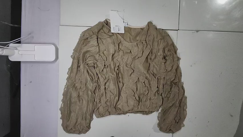 [225]MM  French Ruffle Blouse for Women 2025 Spring/Autumn New Arrival Designer Unique Top with Distinctive Style Elegant Long Sleeve Shirt