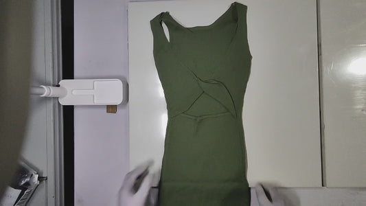 [449]MS Sexy and Trendy Sleeveless Knitted Dress for Summer 2025, Minimalist and High-End Backless Base Layer Bikini Dress, Super Flattering