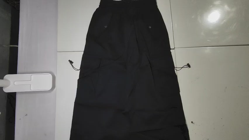[853]MS Black Women's Summer Lightweight 2023 New Collection American Design High-Waisted Slimming A-Line Mid-Length Skirt