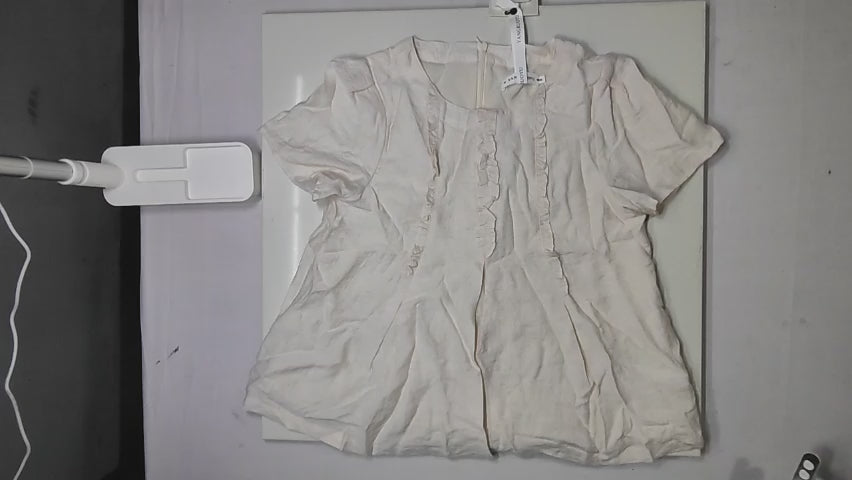 [452]GM    Yang Yang YANGRUOYU [Lightweight Summer] Women's Short Sleeve Shirt Thin Lightweight Gentle and Sweet Unique Babydoll Shirt Summer
