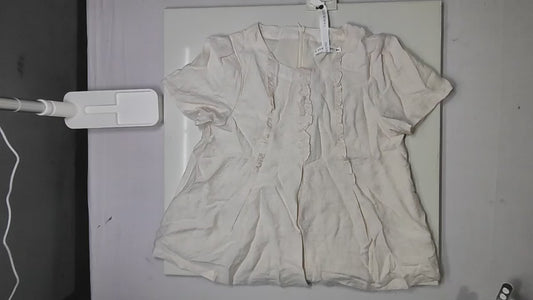 [452]GM    Yang Yang YANGRUOYU [Lightweight Summer] Women's Short Sleeve Shirt Thin Lightweight Gentle and Sweet Unique Babydoll Shirt Summer