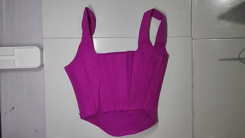 [147]MS Premium Foreign Trade Brand AURET@ 30% Linen High-End Minimalist French Style Generous Collar Fishbone Bodice Top