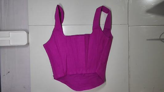 [147]MS Premium Foreign Trade Brand AURET@ 30% Linen High-End Minimalist French Style Generous Collar Fishbone Bodice Top