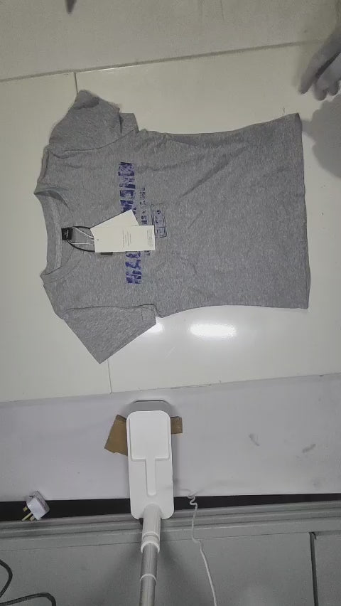 [452]MS YLJZZ American Sweet & Spicy Gray Distressed Letter Print Short Sleeve T-Shirt Women's 2025 Summer Collection Fitted Crew Neck Top