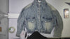 [952]GG   Shuen 2025 Spring Women's Designer Loose Fit Elastic Hem Stone-Washed Blue Denim Jacket