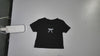 [442]GM  [Promotional Price] Black Bow-Embellished Form-Fitting Women's T-Shirt, 2024 New Summer Short-Sleeve Slim-Fit Sweet and Sexy Top