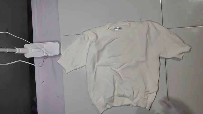 [714]MS [Promo Price] Women's Summer Lightweight Soft and Versatile Round Neck Crew Neck Short-Length Ice Silk Puff Sleeve Top