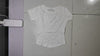 [865]MM  Lulu Style X-shaped Back Tulle Patchwork Sensual Round Neck Versatile Short Sleeve Summer 2024 Breathable Raglan Short Sleeve Top