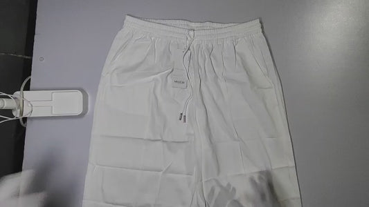 [305]GM  Plus Size Women's Clothing [Versatile Wide Leg Pants] Textured Cotton Twill Summer Casual Seam Design Straight Leg Pants