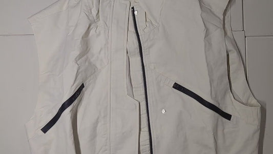 [012]MS 2024 Spring New Women's Workwear Vest Stand-up Collar Unique Loose Fit Cool Stylish Design Contrast Color Zipper Casual Vest