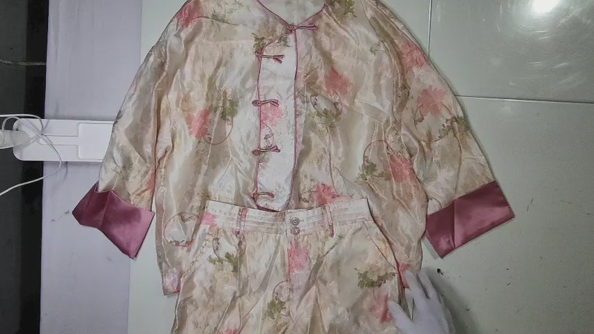 [311M] New Chinese Style Women's Petite 2024 Summer New Arrival Chinese Button Placket Vest and Shorts Two-Piece Set