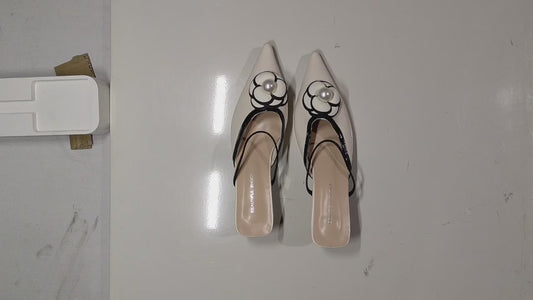 [225]NM Chanel-style Camellia High Heels 2025 New Collection French Toe Semi-Slipper Women's Summer Outdoor Pointed Toe Sandals