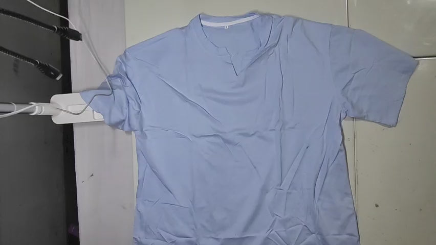 [678]NM Extra Large 300-Pound Minimalist High-End 100% Cotton V-Neck Short Sleeve T-Shirt Women's Summer Loose Fit Bestseller Regular Shoulder Top