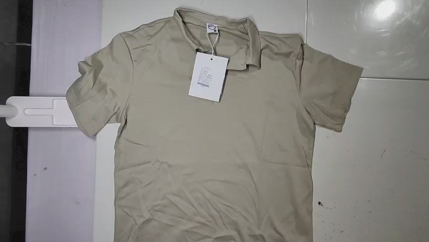 [147]GS  BGYO American Casual Textured Short-Sleeve Polo Shirt Men's Oversized Crew Neck Heavyweight 260g Premium T-Shirt Summer