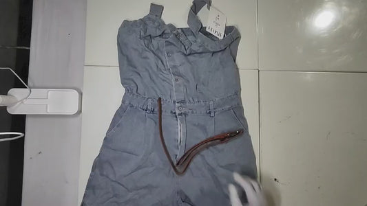 [479]GS Petite Women's Stylish Denim Jumpsuit Summer New Arrival Trendy Hong Kong Style Slimming Youthful Fashion