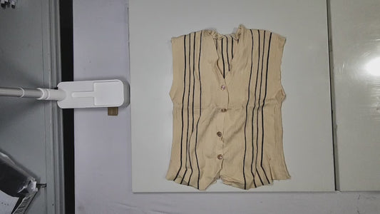 [628]GM    Guangzhou Thirteen Rows High-Quality Bestseller Striped V-Neck Vest for Women - Elegant Style Mini Top Cardigan Outerwear
