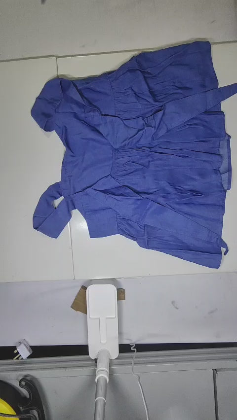 [545]NM Denim Blue Designer Strapless Top for Women Summer Unique Sleeveless Loose Back Bow Tie Top