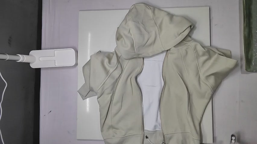 [919]GM   [Promotion Price] Women's Short-Length Hoodie 2025 Spring New Arrival Loose-Fitting and Versatile Solid Color Zip-Up Cardigan Long-Sleeve Jacket