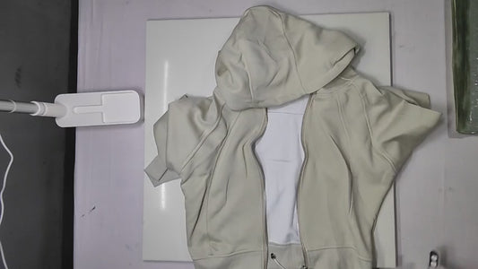 [919]GM   [Promotion Price] Women's Short-Length Hoodie 2025 Spring New Arrival Loose-Fitting and Versatile Solid Color Zip-Up Cardigan Long-Sleeve Jacket