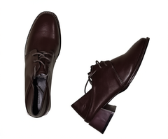 [079]MM  French Style 2025 Spring & Fall New Style Retro Genuine Leather Thick Heel British Style Small Leather Shoes Lace-Up High Heels Versatile Flats for Women Trendy