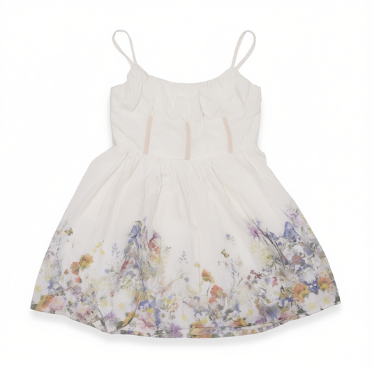 [606]GM  Women's French Floral Strapless Dress Summer Resort Style Elegant Slimming Waist-Tightening Sleeveless Short Dress