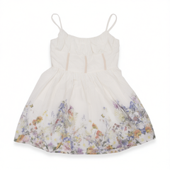 [606]GM  Women's French Floral Strapless Dress Summer Resort Style Elegant Slimming Waist-Tightening Sleeveless Short Dress
