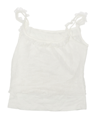 [281]GM    White Sweet Bow Fake Two-Piece Small Camisole Women's Summer Slim-Fitting Pure Desire Short Top Worn Inside and Outside