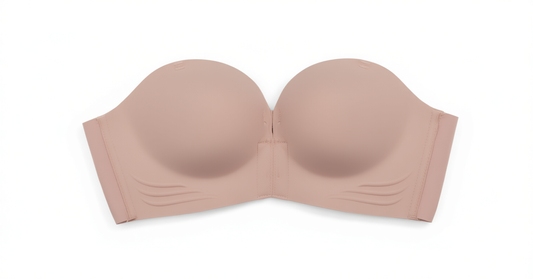 [452]NM  Shoulderless Thick Cups Push-Up Non-Slip 6cm Front Closure Bodysuit for Small Bust