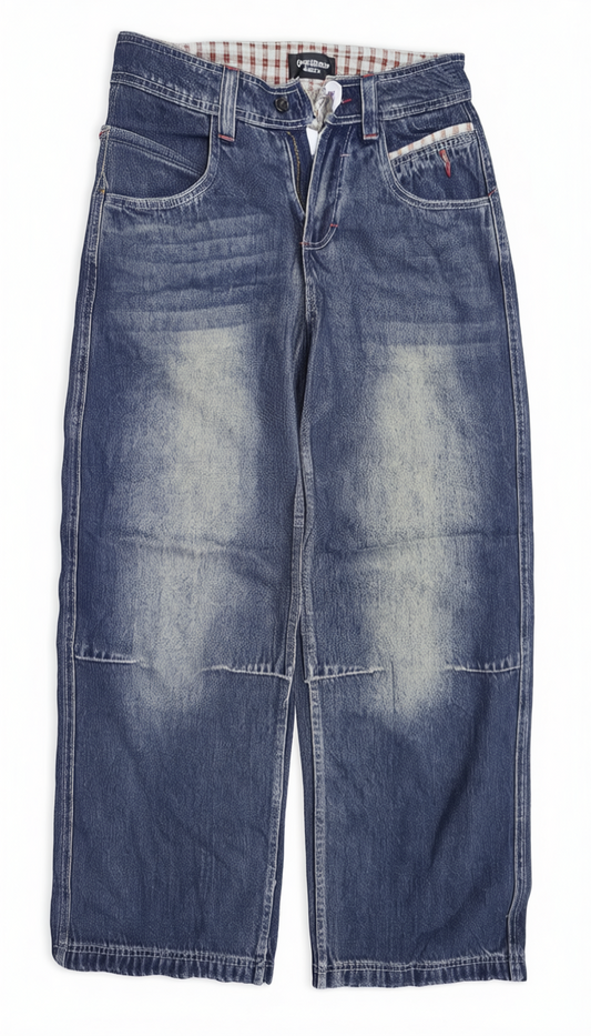 [201]NM  Don Cry Unisex American Retro Embroidery Patchwork Jeans Casual Street Style Washed Patch Designer Pants